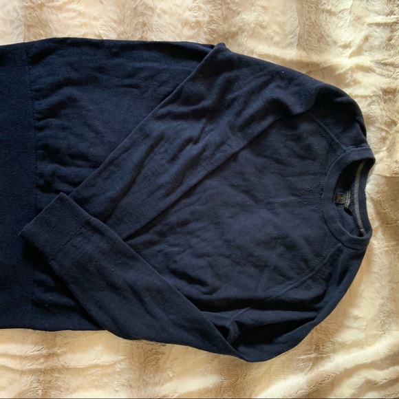 Slub cotton navy raglan men’s sweater - Picture 2 of 4